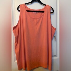 Catherine’s Suprema Collection 3X 26/28W Peachy Coral Sleeveless Tank Top